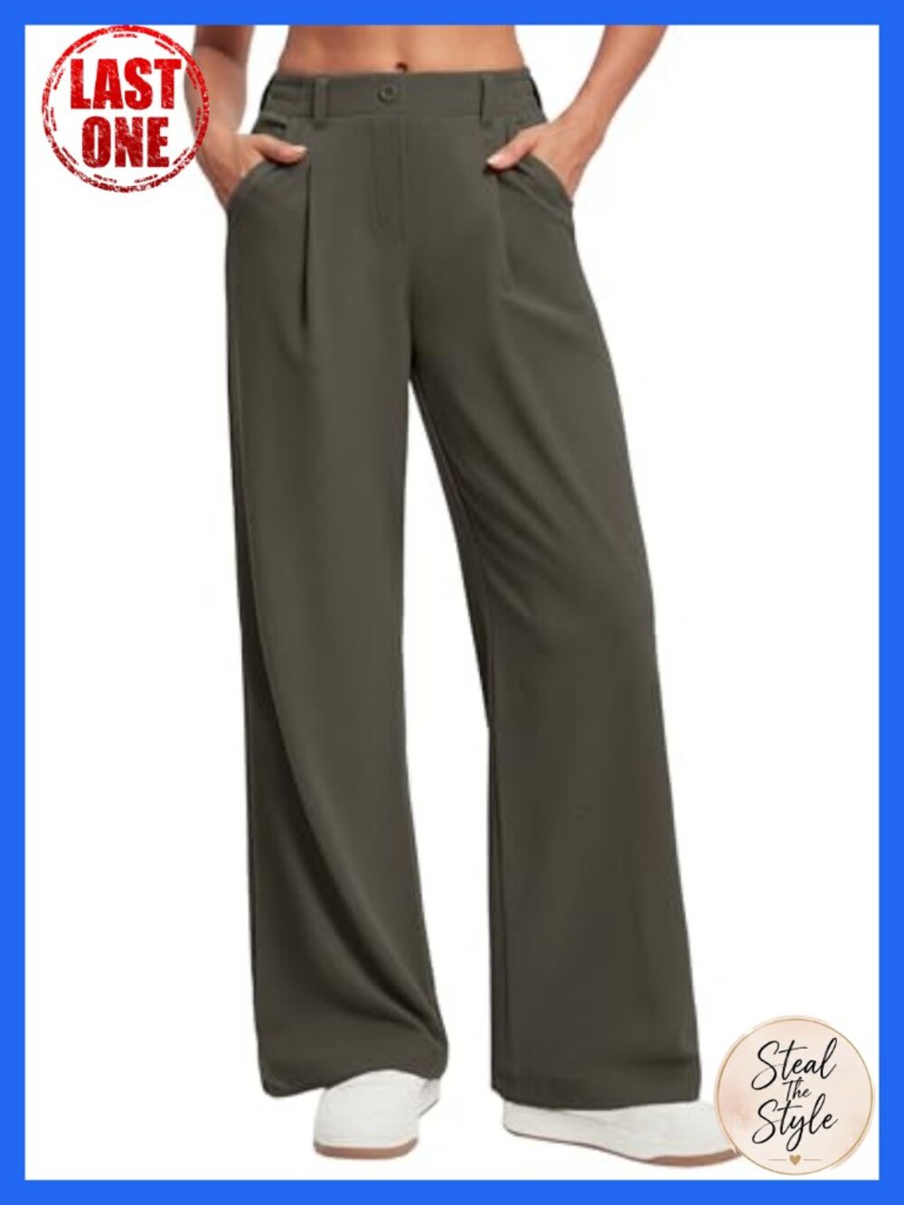 Wide Leg Dress Pants Women Business Casual Waffle Trousers Office Slacks